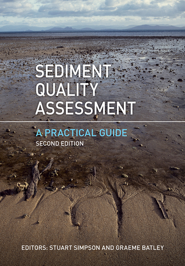 Cover image of Sediment Quality Assessment, featuring a large image of flat sandy soil at low tide.