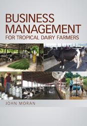 The cover image featuring five images of dairy farms, three featuring cows in milking shed environments.