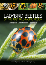 Cover of Ladybird Beetles of the Australo-Pacific Region featuring a large photo of <i>Harmonia conformis</i> and a row of smaller ladybird beetle pho Cover of Ladybird Beetles of the Australo-Pacific Region featuring a large photo of <i>Harmonia conformis</i> and a row of smaller ladybird beetle pho