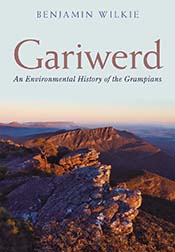 Cover of Gariwerd featuring a rocky mountain ridge below a pale blue and pink dawn sky Cover of Gariwerd featuring a rocky mountain ridge below a pale blue and pink dawn sky