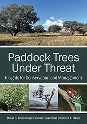 Cover of 'Paddock Trees Under Threat', featuring photos of a paddock with