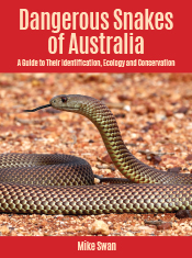 Cover of 'Dangerous Snakes of Australia', showing a brown snake with a cre